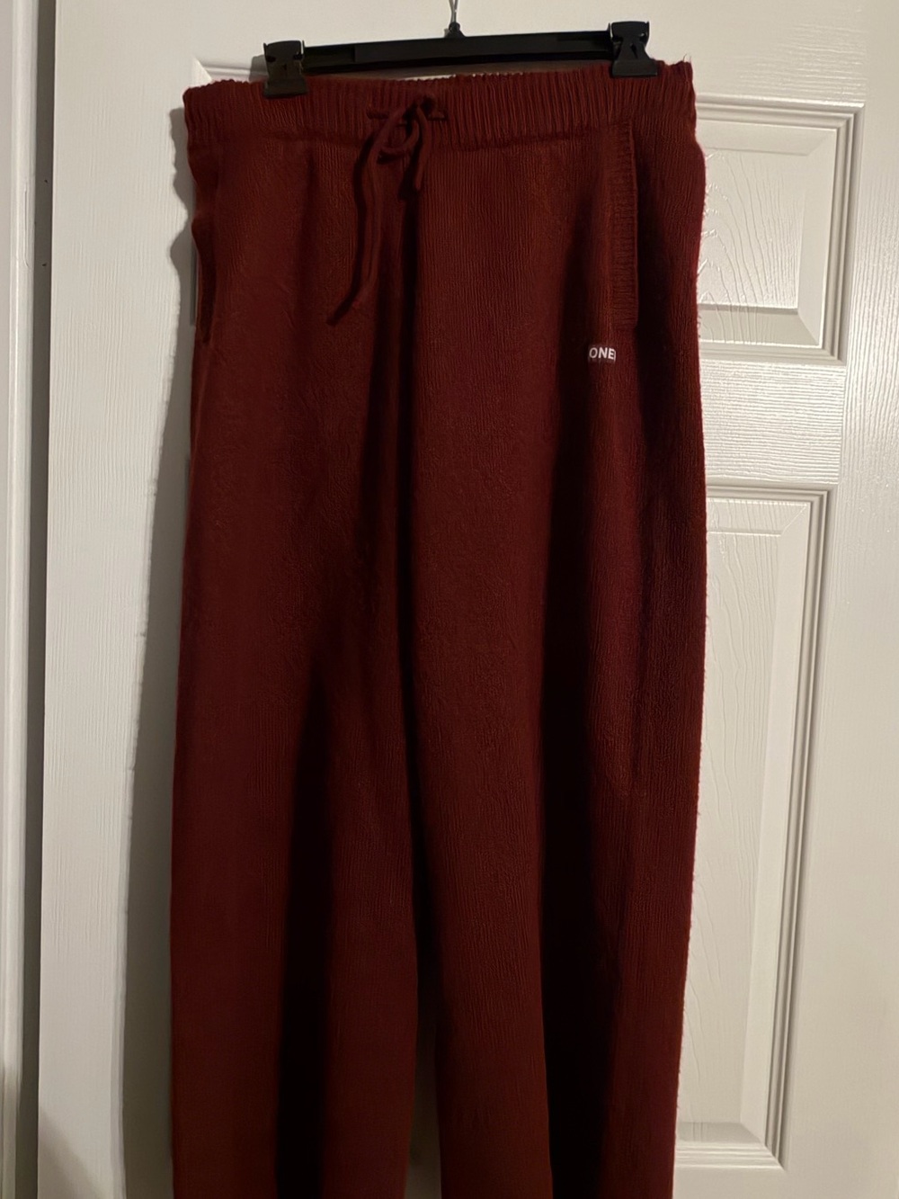 Oner Active Maroon Wide-Leg Knit Sweatpants - Picture 6 of 10